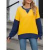 imageSHEWIN Womens Sweatshirt Casual Long Sleeve Crewneck Pullover Sweatshirts Fall Fashion Clothes 2024Yellow