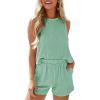 imageSHEWIN Womens Summer 2 Piece Outfits Shorts Sets Matching Set Loungewear 2025Grass Green