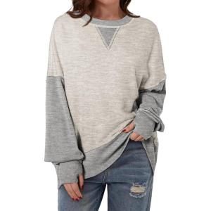 imageSHEWIN Womens Sweatshirt Casual Long Sleeve Crewneck Pullover Sweatshirts Fall Fashion Clothes 2024Grey