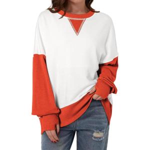 imageSHEWIN Womens Sweatshirt Casual Long Sleeve Crewneck Pullover Sweatshirts Fall Fashion Clothes 2024White