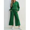 imageSHEWIN 2 Piece Sets for Women Collared V Neck Long Sleeve Polo Shirts Tops Lounge Set Tracksuits SweatsuitsGreen