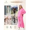imageSHEWIN 2 Piece Sets for Women Collared V Neck Long Sleeve Polo Shirts Tops Lounge Set Tracksuits SweatsuitsHot Pink