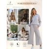 imageSHEWIN 2 Piece Sets for Women Collared V Neck Long Sleeve Polo Shirts Tops Lounge Set Tracksuits SweatsuitsLight Grey