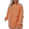 imageSHEWIN Oversized Sweatshirts for Women Loose Fit Casual Crewneck Sweatshirts Long Sleeve Pullover TopsB Orange