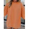 imageSHEWIN Oversized Sweatshirts for Women Loose Fit Casual Crewneck Sweatshirts Long Sleeve Pullover TopsB Orange