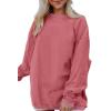 imageSHEWIN Oversized Sweatshirts for Women Loose Fit Casual Crewneck Sweatshirts Long Sleeve Pullover TopsB Pink