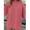 imageSHEWIN Oversized Sweatshirts for Women Loose Fit Casual Crewneck Sweatshirts Long Sleeve Pullover TopsB Pink
