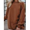imageSHEWIN Oversized Sweatshirts for Women Loose Fit Casual Crewneck Sweatshirts Long Sleeve Pullover TopsC Brown