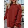 imageSHEWIN Oversized Sweatshirts for Women Loose Fit Casual Crewneck Sweatshirts Long Sleeve Pullover TopsC Red