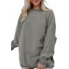 imageSHEWIN Oversized Sweatshirts for Women Loose Fit Casual Crewneck Sweatshirts Long Sleeve Pullover TopsD Grey
