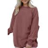 imageSHEWIN Oversized Sweatshirts for Women Loose Fit Casual Crewneck Sweatshirts Long Sleeve Pullover TopsD Tan