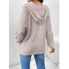 imageSHEWIN Sweaters For Women Causal V Neck Hooded Sweater Lightweight Knit Long Sleeve Fall TopsApricot