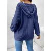 imageSHEWIN Sweaters For Women Causal V Neck Hooded Sweater Lightweight Knit Long Sleeve Fall TopsDark Blue