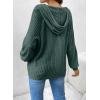 imageSHEWIN Sweaters For Women Causal V Neck Hooded Sweater Lightweight Knit Long Sleeve Fall TopsGreen