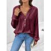 imageSHEWIN Sweaters For Women Causal V Neck Hooded Sweater Lightweight Knit Long Sleeve Fall TopsRed