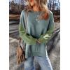 imageSHEWIN Sweatshirt for Women Casual Long Sleeve Crewneck Lightweight Pullover Tops Loose SweatshirtsDark Blue
