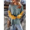 imageSHEWIN Sweatshirt for Women Casual Long Sleeve Crewneck Lightweight Pullover Tops Loose SweatshirtsDark Green