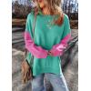 imageSHEWIN Sweatshirt for Women Casual Long Sleeve Crewneck Lightweight Pullover Tops Loose SweatshirtsGreen