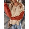 imageSHEWIN Sweatshirt for Women Casual Long Sleeve Crewneck Lightweight Pullover Tops Loose SweatshirtsKhaki