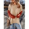 imageSHEWIN Sweatshirt for Women Casual Long Sleeve Crewneck Lightweight Pullover Tops Loose SweatshirtsKhaki