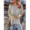 imageSHEWIN Sweatshirt for Women Casual Long Sleeve Crewneck Lightweight Pullover Tops Loose SweatshirtsLight Grey