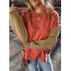 imageSHEWIN Sweatshirt for Women Casual Long Sleeve Crewneck Lightweight Pullover Tops Loose SweatshirtsOrange