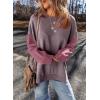 imageSHEWIN Sweatshirt for Women Casual Long Sleeve Crewneck Lightweight Pullover Tops Loose SweatshirtsPurple