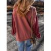 imageSHEWIN Sweatshirt for Women Casual Long Sleeve Crewneck Lightweight Pullover Tops Loose SweatshirtsRed