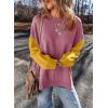imageSHEWIN Sweatshirt for Women Casual Long Sleeve Crewneck Lightweight Pullover Tops Loose SweatshirtsRose