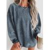 imageSHEWIN Women Casual Oversized Long Sleeve Crewneck Sweatshirts Pullover Tops SXXLBlue