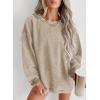 imageSHEWIN Women Casual Oversized Long Sleeve Crewneck Sweatshirts Pullover Tops SXXLLight Khaki