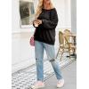 imageSHEWIN Womens Fashion Waffle Knit Sweatshirt Casual Crewneck Long Sleeve Reverse Seam Oversized Pullover SweatshirtsBlack
