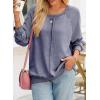 imageSHEWIN Womens Fashion Waffle Knit Sweatshirt Casual Crewneck Long Sleeve Reverse Seam Oversized Pullover SweatshirtsBlue