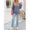 imageSHEWIN Womens Fashion Waffle Knit Sweatshirt Casual Crewneck Long Sleeve Reverse Seam Oversized Pullover SweatshirtsBlue