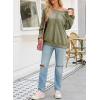imageSHEWIN Womens Fashion Waffle Knit Sweatshirt Casual Crewneck Long Sleeve Reverse Seam Oversized Pullover SweatshirtsGreen