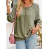 imageSHEWIN Womens Fashion Waffle Knit Sweatshirt Casual Crewneck Long Sleeve Reverse Seam Oversized Pullover SweatshirtsGreen