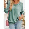 imageSHEWIN Womens Fashion Waffle Knit Sweatshirt Casual Crewneck Long Sleeve Reverse Seam Oversized Pullover SweatshirtsLight Green