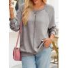 imageSHEWIN Womens Fashion Waffle Knit Sweatshirt Casual Crewneck Long Sleeve Reverse Seam Oversized Pullover SweatshirtsLight Grey