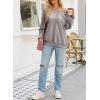 imageSHEWIN Womens Fashion Waffle Knit Sweatshirt Casual Crewneck Long Sleeve Reverse Seam Oversized Pullover SweatshirtsLight Grey