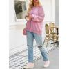 imageSHEWIN Womens Fashion Waffle Knit Sweatshirt Casual Crewneck Long Sleeve Reverse Seam Oversized Pullover SweatshirtsPink