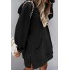 imageSHEWIN Womens Oversized Casual Pullover Long Sleeve Split Hem Drawstring Hoodies Dress With Kangaroo PocketA Black