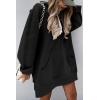 imageSHEWIN Womens Oversized Casual Pullover Long Sleeve Split Hem Drawstring Hoodies Dress With Kangaroo PocketA Black