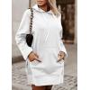 imageSHEWIN Womens Oversized Casual Pullover Long Sleeve Split Hem Drawstring Hoodies Dress With Kangaroo PocketA White