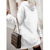imageSHEWIN Womens Oversized Casual Pullover Long Sleeve Split Hem Drawstring Hoodies Dress With Kangaroo PocketA White