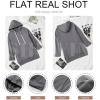 imageSHEWIN Womens Oversized Casual Pullover Long Sleeve Split Hem Drawstring Hoodies Dress With Kangaroo PocketB Deep Gray