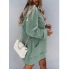 imageSHEWIN Womens Oversized Casual Pullover Long Sleeve Split Hem Drawstring Hoodies Dress With Kangaroo PocketB Green