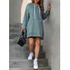 imageSHEWIN Womens Oversized Casual Pullover Long Sleeve Split Hem Drawstring Hoodies Dress With Kangaroo PocketC Sky Blue