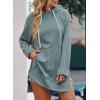 imageSHEWIN Womens Oversized Casual Pullover Long Sleeve Split Hem Drawstring Hoodies Dress With Kangaroo PocketC Sky Blue