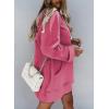 imageSHEWIN Womens Oversized Casual Pullover Long Sleeve Split Hem Drawstring Hoodies Dress With Kangaroo PocketD Rose