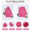 imageSHEWIN Womens Oversized Casual Pullover Long Sleeve Split Hem Drawstring Hoodies Dress With Kangaroo PocketD Rose